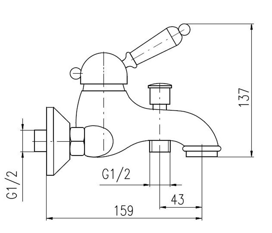 Смеситель для ванны RAV-Slezak LABE L554.5 хром купить в интернет-магазине сантехники Sanbest