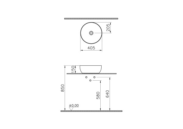 Раковина накладная VitrA Outline Recycled 7992B066-0016 матовый тауп купить в интернет-магазине Sanbest