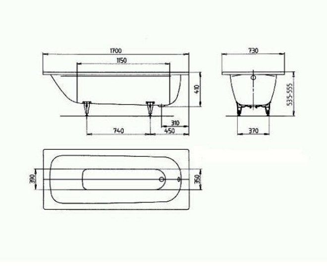 Стальная ванна Kaldewei Saniform Plus 371-1 170х73 купить в интернет-магазине Sanbest