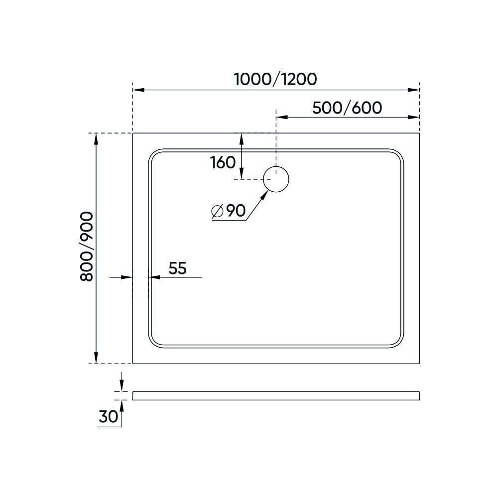 Душевой поддон Veconi Tezeo TZ09-10080PR-01-19C3 100x80 купить в интернет-магазине Sanbest