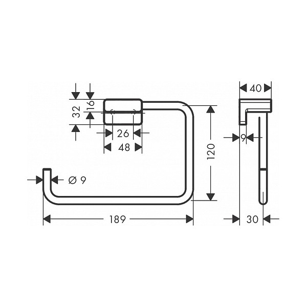 Полотенцедержатель Hansgrohe AddStoris 41754670 черный купить в интернет-магазине сантехники Sanbest