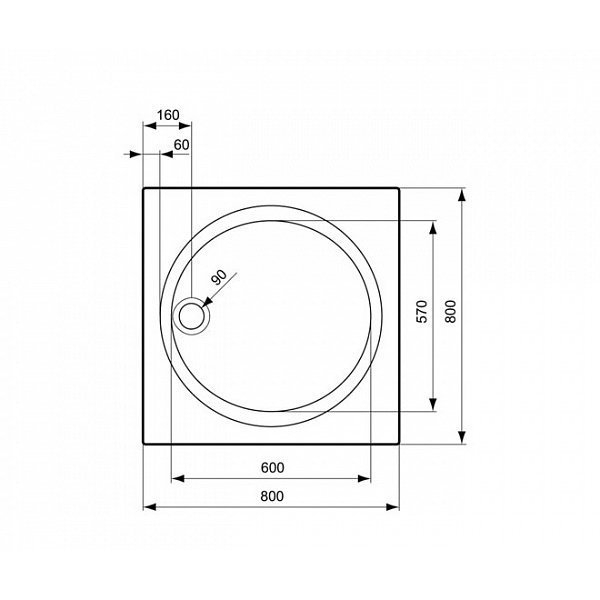 Душевой поддон Ideal Standard Connect K197801 80x80 купить в интернет-магазине Sanbest