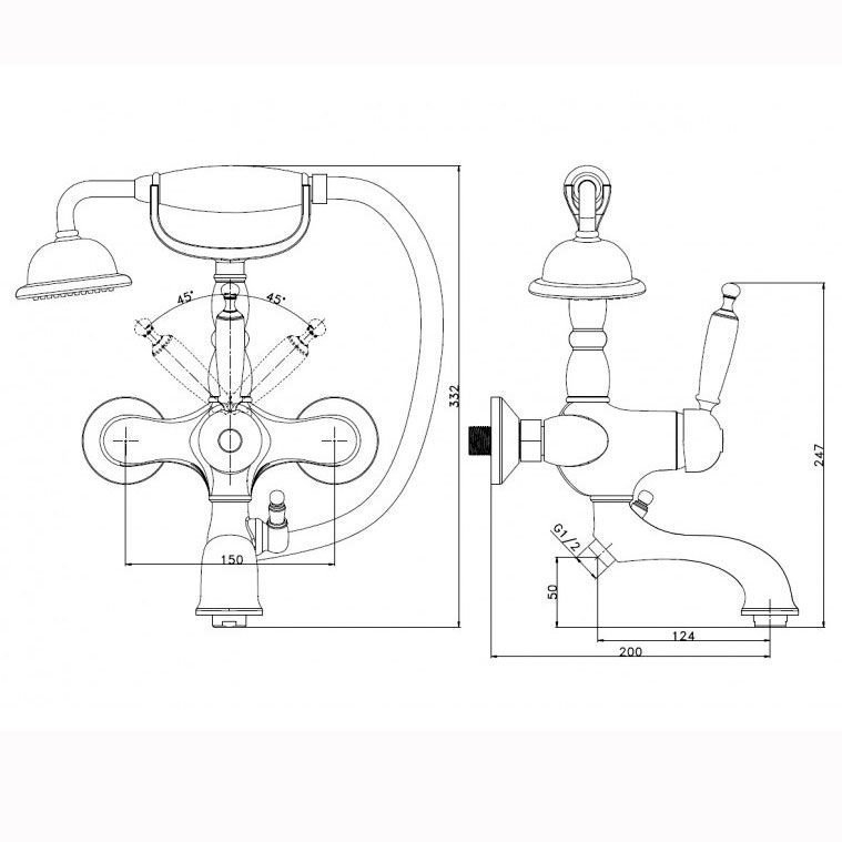 Душевая колонна Aksy Bagno Faenza Light Fa401-2005-2001L хром купить в интернет-магазине сантехники Sanbest