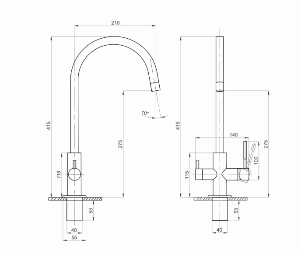 Смеситель для кухни 35k MIXLINE MLSS-03202 бронза купить в интернет-магазине сантехники Sanbest