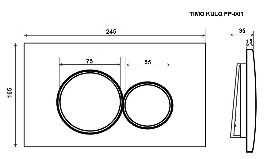 Кнопка для инсталляции Timo KULO FP-001W белый купить в интернет-магазине сантехники Sanbest