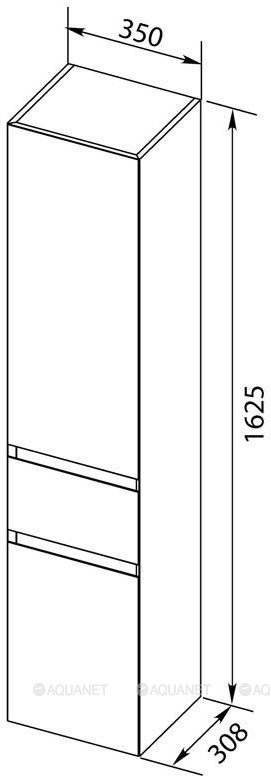 Шкаф-пенал Aquanet Нью-Йорк 203956 35 орех для ванной в интернет-магазине сантехники Sanbest