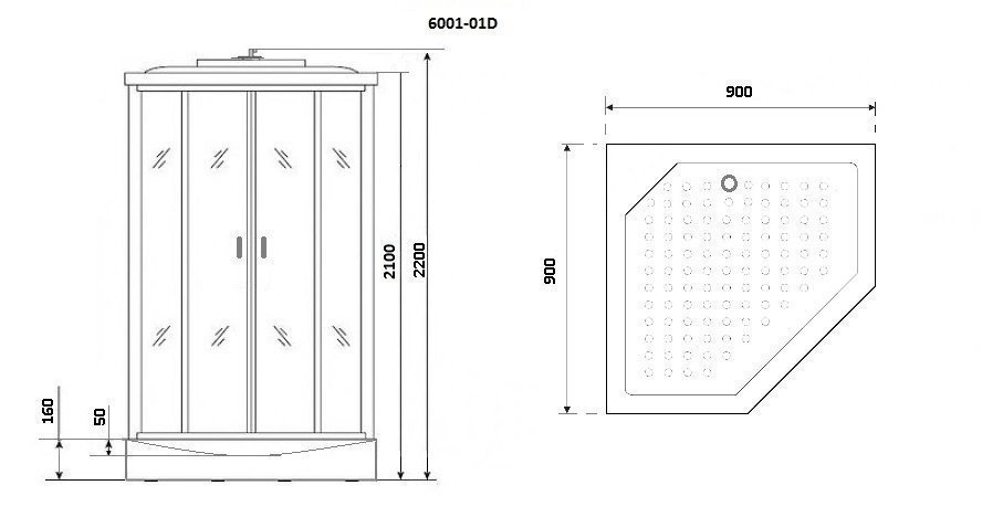 Душевая кабина Niagara Premium NG- 6001-01D 90x90 купить в интернет-магазине Sanbest