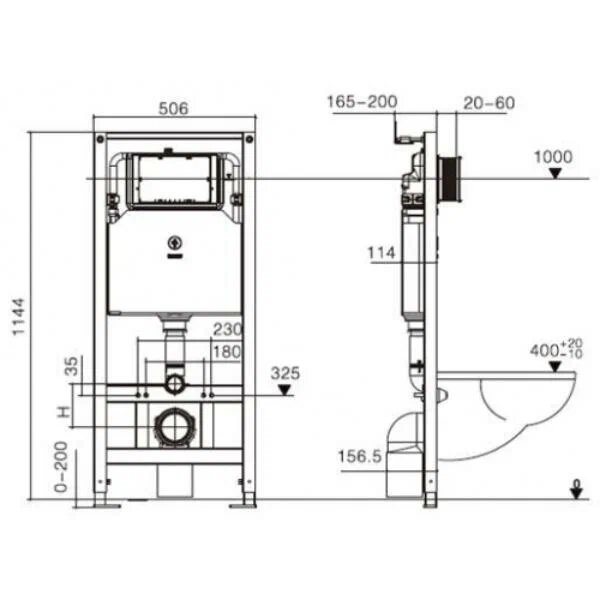 Унитаз с инсталляцией WeltWasser AMBERG 506 + ODENBACH 004 GL-WT + AMBERG RD-CR купить в интернет-магазине Sanbest