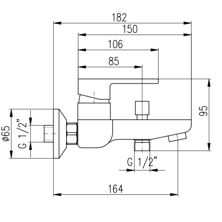 Смеситель для ванны Rav-Slezak Vltava VT454.5CB хром/белый купить в интернет-магазине сантехники Sanbest