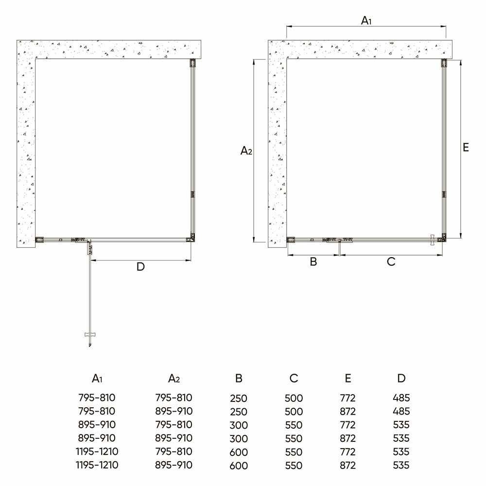 Душевой уголок Veconi RV-073 120x80 прозрачный купить в интернет-магазине Sanbest