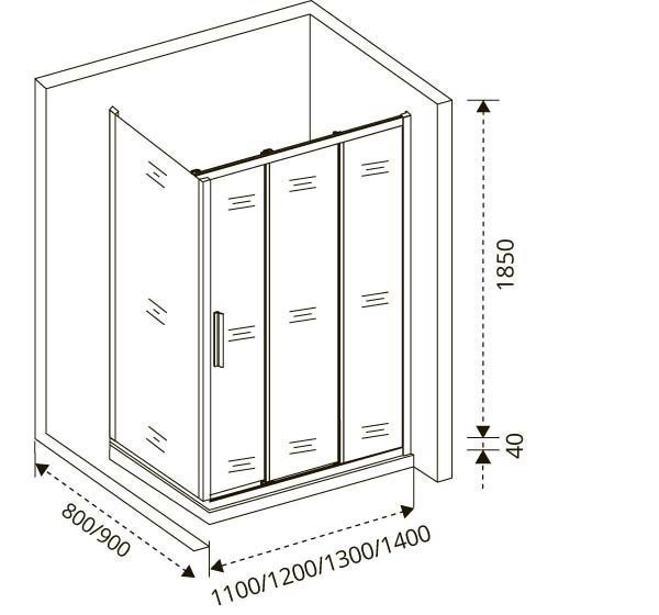 Душевой уголок Good door ORION WTW+SP 130x100 прозрачный купить в интернет-магазине Sanbest