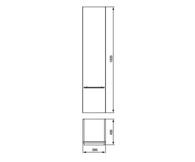 Шкаф-пенал Ideal Standard Daylight K2225EG 35 серый дуб для ванной в интернет-магазине сантехники Sanbest