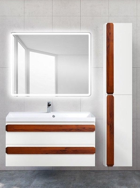 Шкаф Belbagno Aurora 160 Pietra Bianca для ванной в интернет-магазине сантехники Sanbest