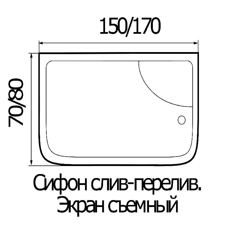 Ванна акриловая WEMOR 170/80/55 S купить в интернет-магазине Sanbest