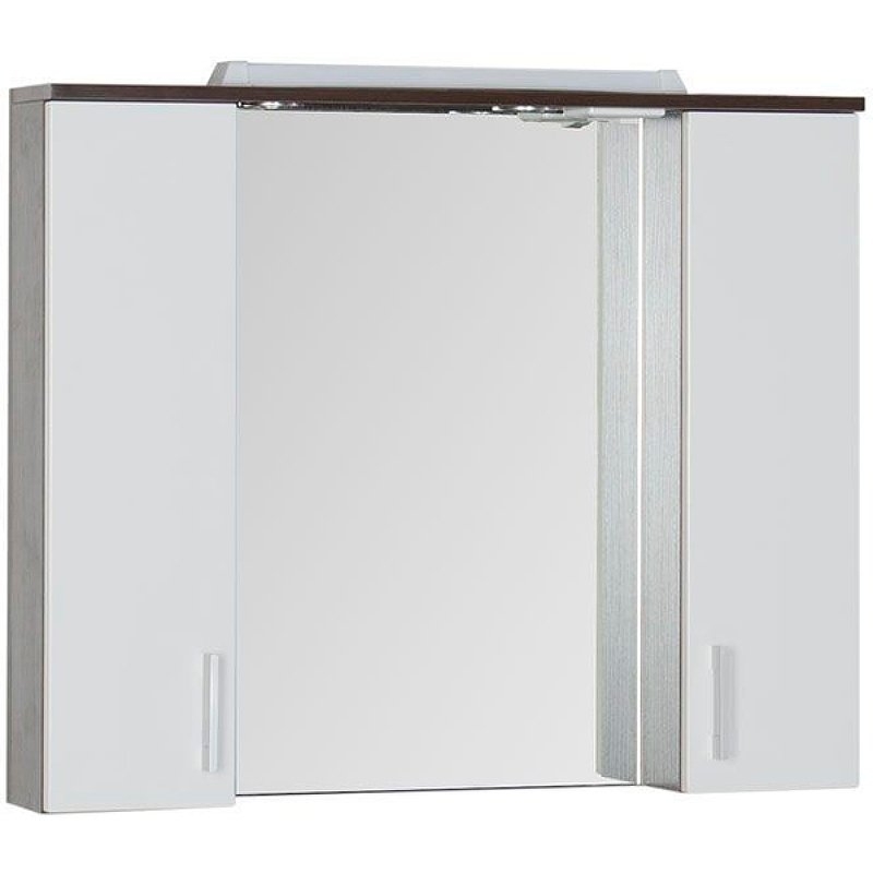 Зеркало со шкафом Aquanet Тиана 100 венге/белый в ванную от интернет-магазине сантехники Sanbest