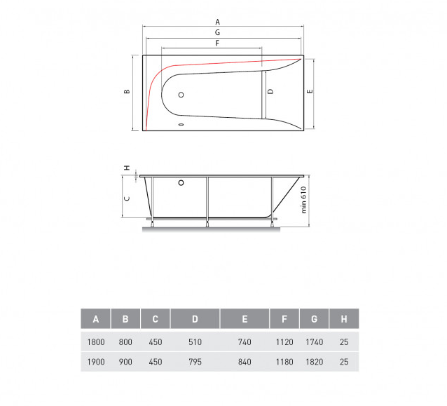 Акриловая ванна Vayer Boomerang 190x90 купить в интернет-магазине Sanbest