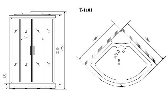 Душевая кабина Timo Standart T-1101 P купить в интернет-магазине Sanbest