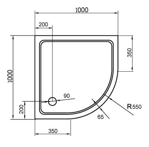 Душевой поддон Cezares TRAY-M-R-35-W 100х100 купить в интернет-магазине Sanbest