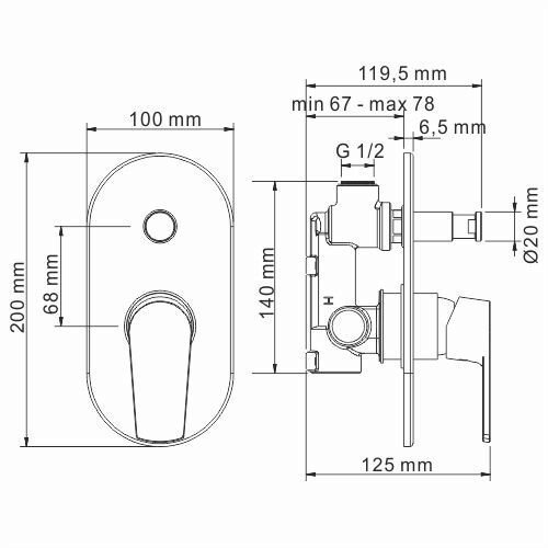 Смеситель для душа WasserKRAFT Dill 6161 купить в интернет-магазине сантехники Sanbest