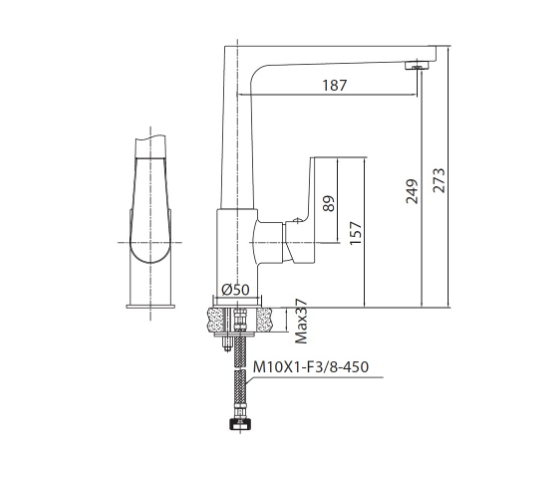 Смеситель для кухни Creavit Sharp SR8500S черный матовый купить в интернет-магазине сантехники Sanbest