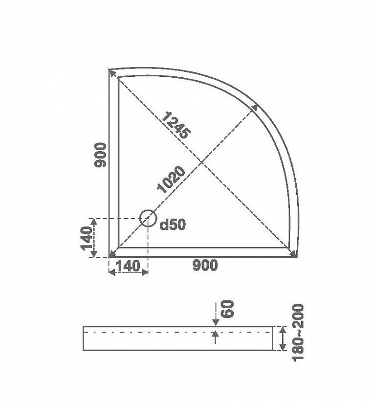 Поддон Good Door Плуто 90x90 Белый купить в интернет-магазине Sanbest