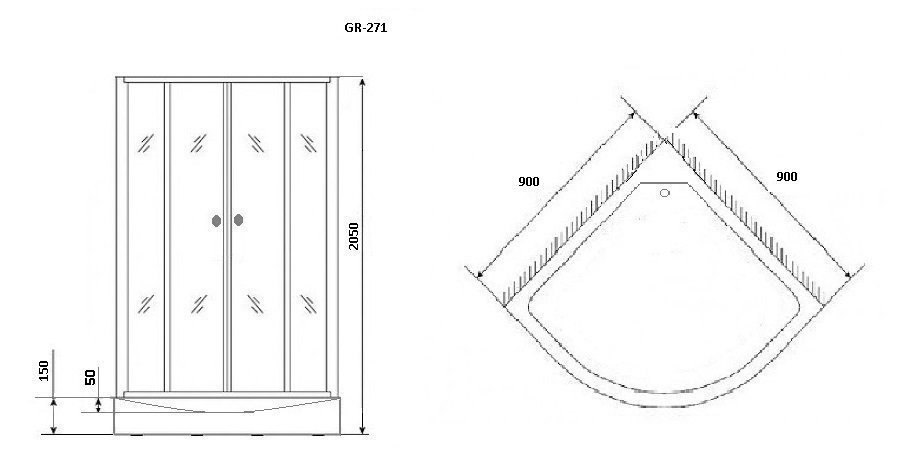 Душевая кабина Grossman Classic GR271 90x90 купить в интернет-магазине Sanbest