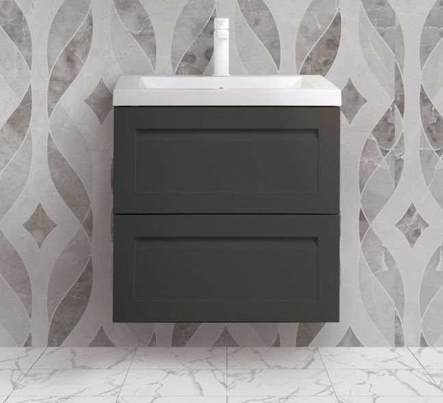Мебель для ванной Art&Max AM_Platino_600_2C_SO_GM_Cer серый матовый для ванной в интернет-магазине Sanbest