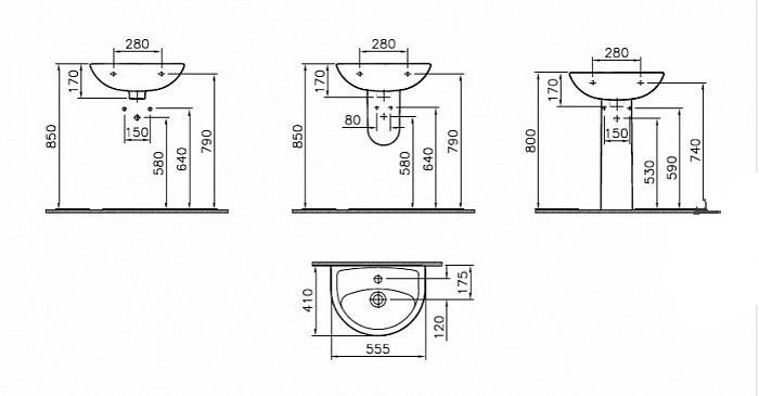 Раковина Vitra Norm Fit 6894B099-1776 купить в интернет-магазине Sanbest