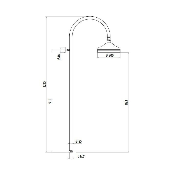 Душевая колонна Gattoni Programma doccia 4292/PDV0 D=200 купить в интернет-магазине сантехники Sanbest