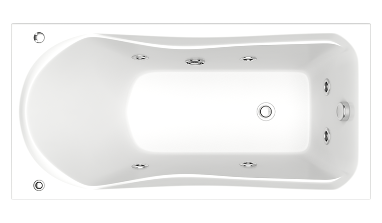 Ванна акриловая с гидромассажем BAS Бриз 150x75 купить в интернет-магазине Sanbest