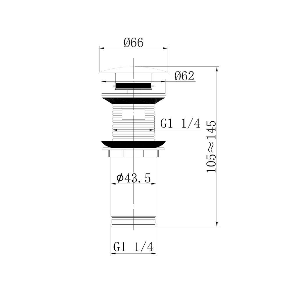 Донный клапан для раковины Abber AF0010NG никель купить в интернет-магазине сантехники Sanbest