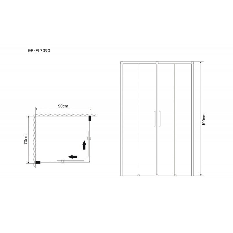 Душевой уголок Grossman Fly GR-7090Fl 70х90 купить в интернет-магазине Sanbest