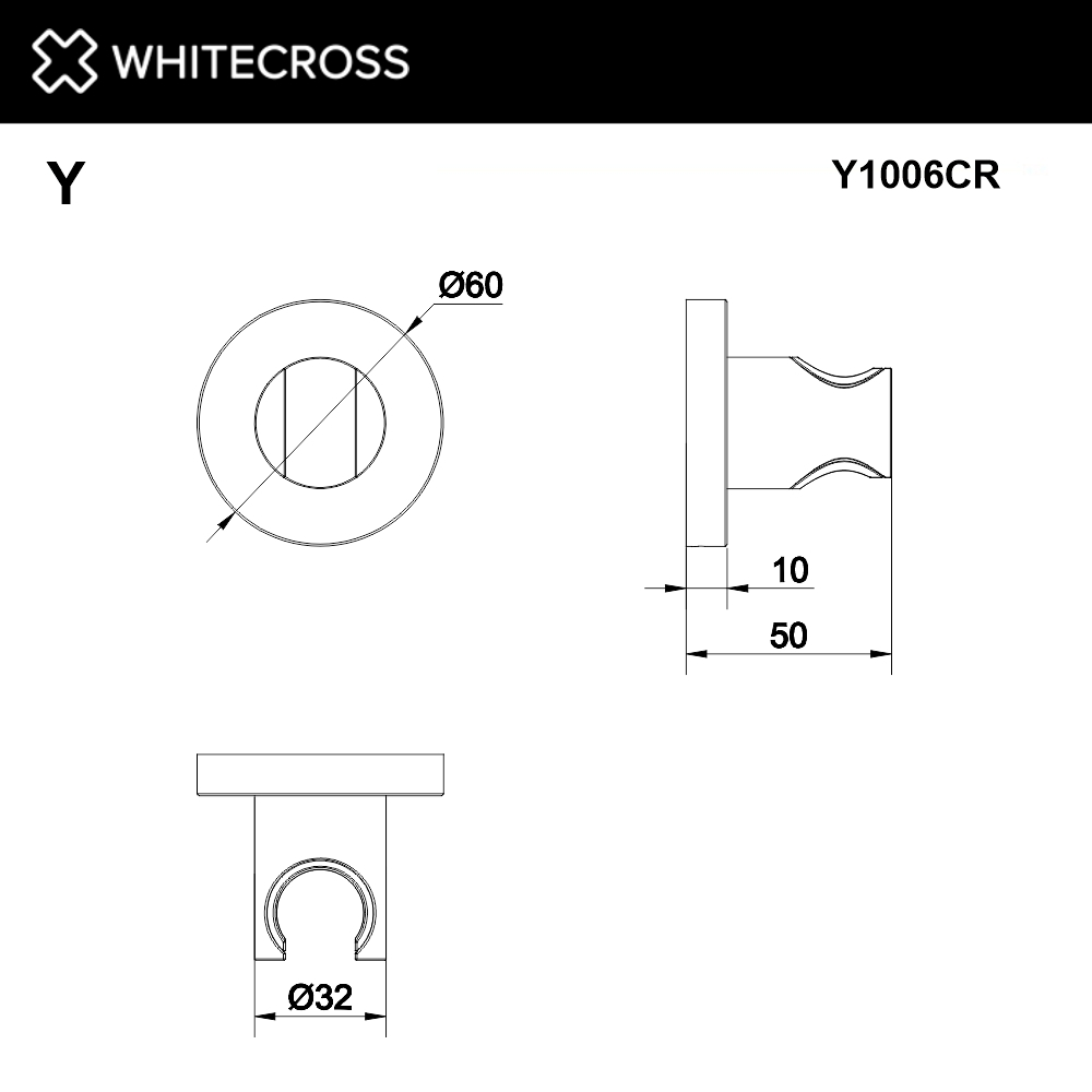 Держатель ручного душа WhiteCross Y Y1006CR хром купить в интернет-магазине сантехники Sanbest