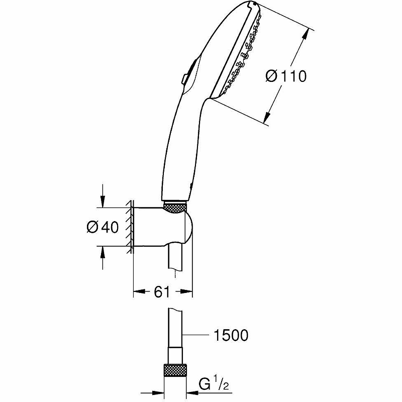 Душевой гарнитур Grohe Tempesta 110 2780330E хром купить в интернет-магазине сантехники Sanbest