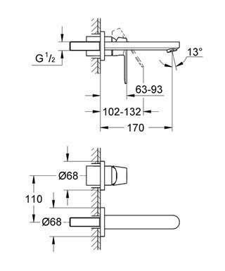 Смеситель для раковины Grohe Eurosmart Cosmopolitan 19381 000 купить в интернет-магазине сантехники Sanbest