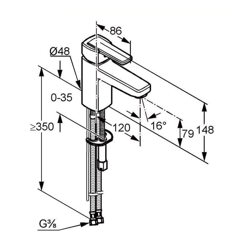 Смеситель для раковины Kludi Q-beo 500260575 купить в интернет-магазине сантехники Sanbest