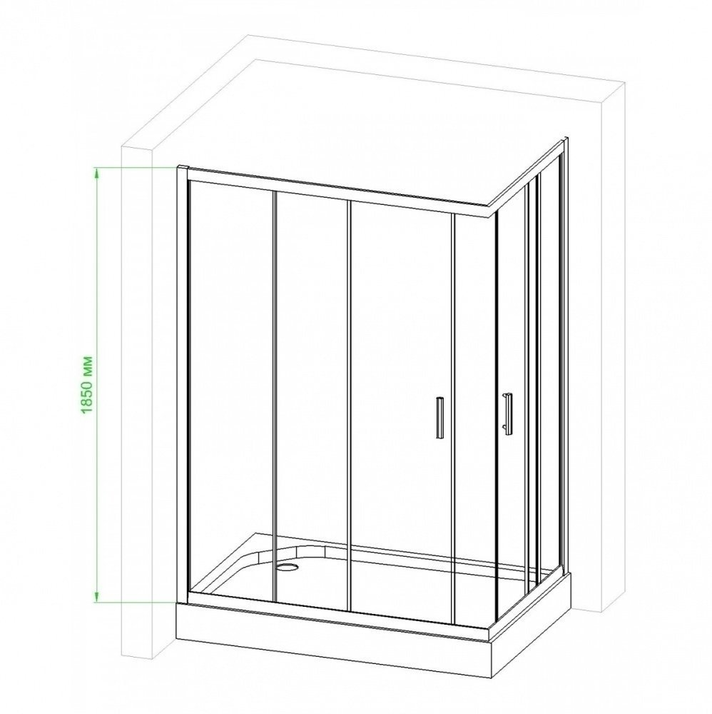 Душевой уголок Royal Bath RB11595HPD-T 95х115 прозрачный купить в интернет-магазине Sanbest