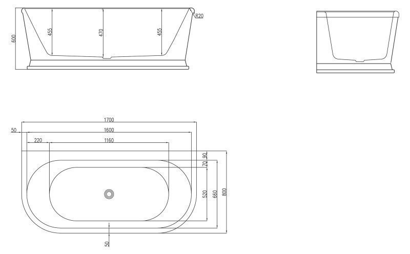 Ванна BelBagno BB408 1700 купить в интернет-магазине Sanbest