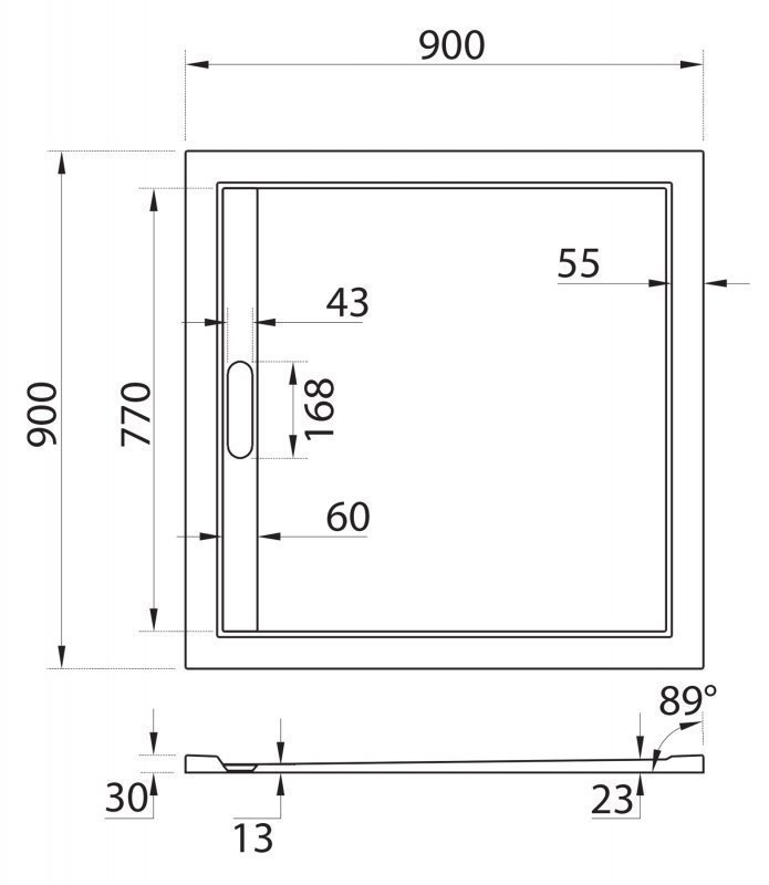 Душевой поддон Cezares TRAY AS-A 90x90 белый купить в интернет-магазине Sanbest