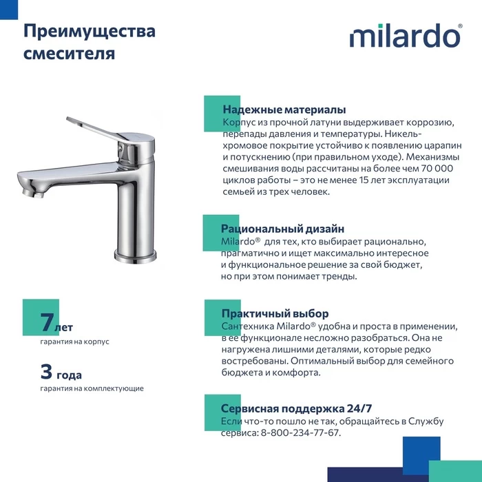 Смеситель для раковины Milardo Enjoy ENJSB00M01 купить в интернет-магазине сантехники Sanbest