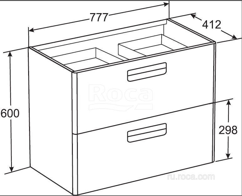 Тумба с раковиной Roca The Gap Original ZRU9302877 80 белый глянец для ванной в интернет-магазине Sanbest