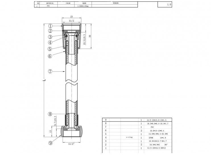 Душевой шланг Bravat P7231N-1-RUS купить в интернет-магазине сантехники Sanbest