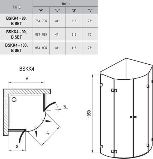 Душевой уголок Ravak Brilliant BSKK4 100x100 купить в интернет-магазине Sanbest