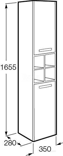 Шкаф - колонна Roca Lago 857297806 белый глянец для ванной в интернет-магазине сантехники Sanbest