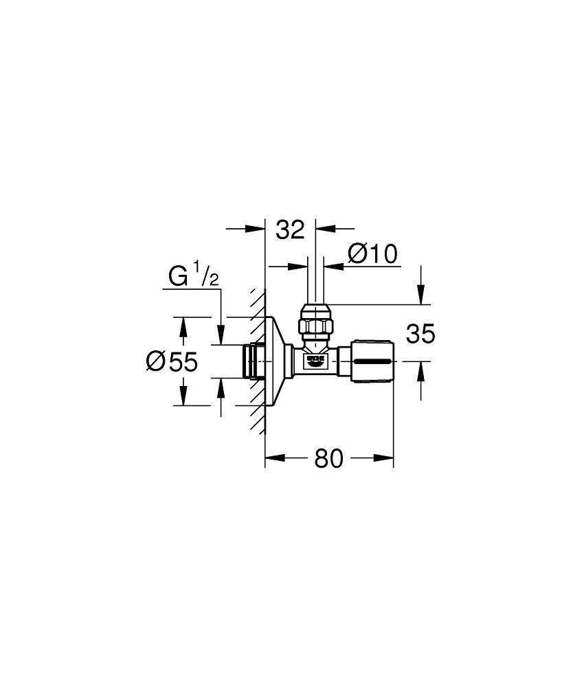 Угловой вентиль Grohe 22039AL0 купить в интернет-магазине сантехники Sanbest