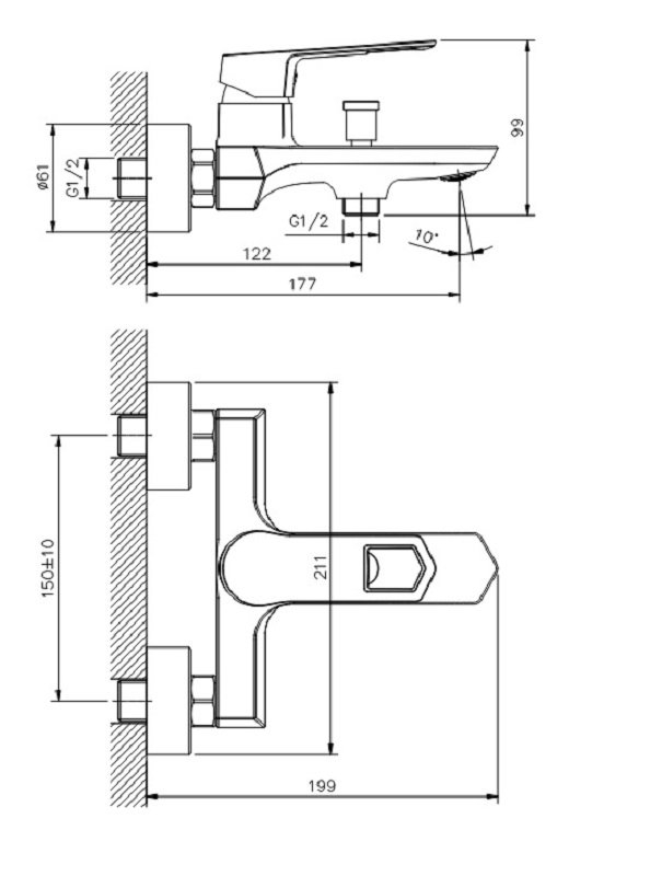 Смеситель для ванны и душа Koller Pool Grace GR0100 купить в интернет-магазине сантехники Sanbest