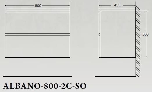 Тумба с раковиной BelBagno ALBANO 80 Bianco Lucido для ванной в интернет-магазине Sanbest