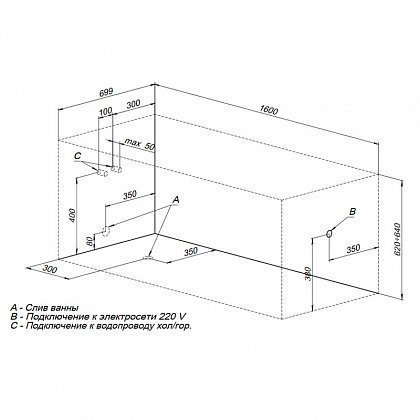 Акриловая ванна Aquanet Nord 160x70 205533 с к/с купить в интернет-магазине Sanbest