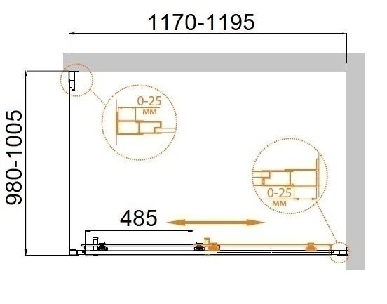 Душевой уголок Cezares MOLVENO-AH-11 120x100 купить в интернет-магазине Sanbest