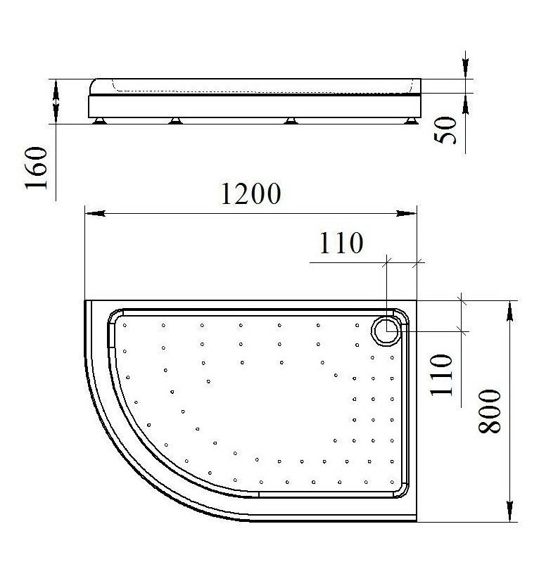 Низкий душевой поддон Радомир 120х80 купить в интернет-магазине Sanbest